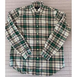 Polo Ralph Lauren Mens Classic Fit Plaid Button Down Shirt Green Navy White M